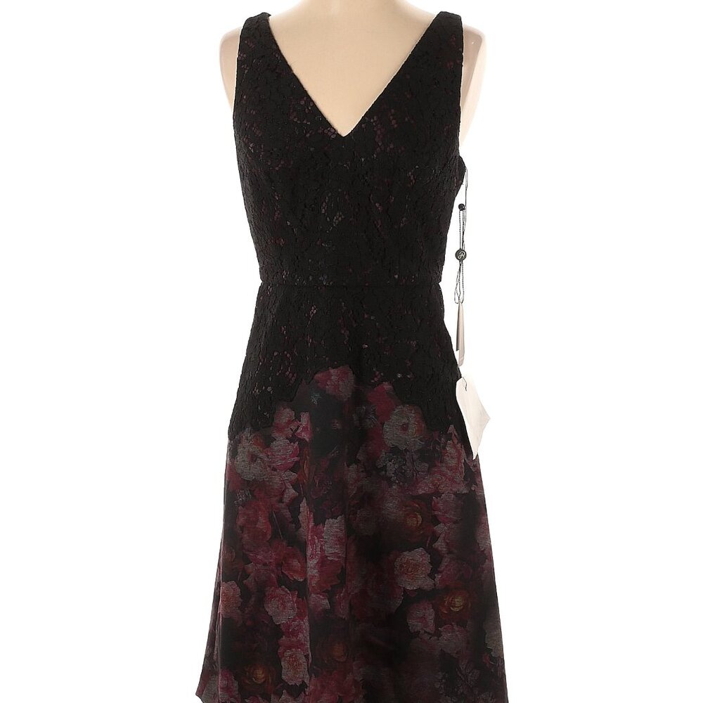 NWT Adrianna Papell black floral lace dress, size 4